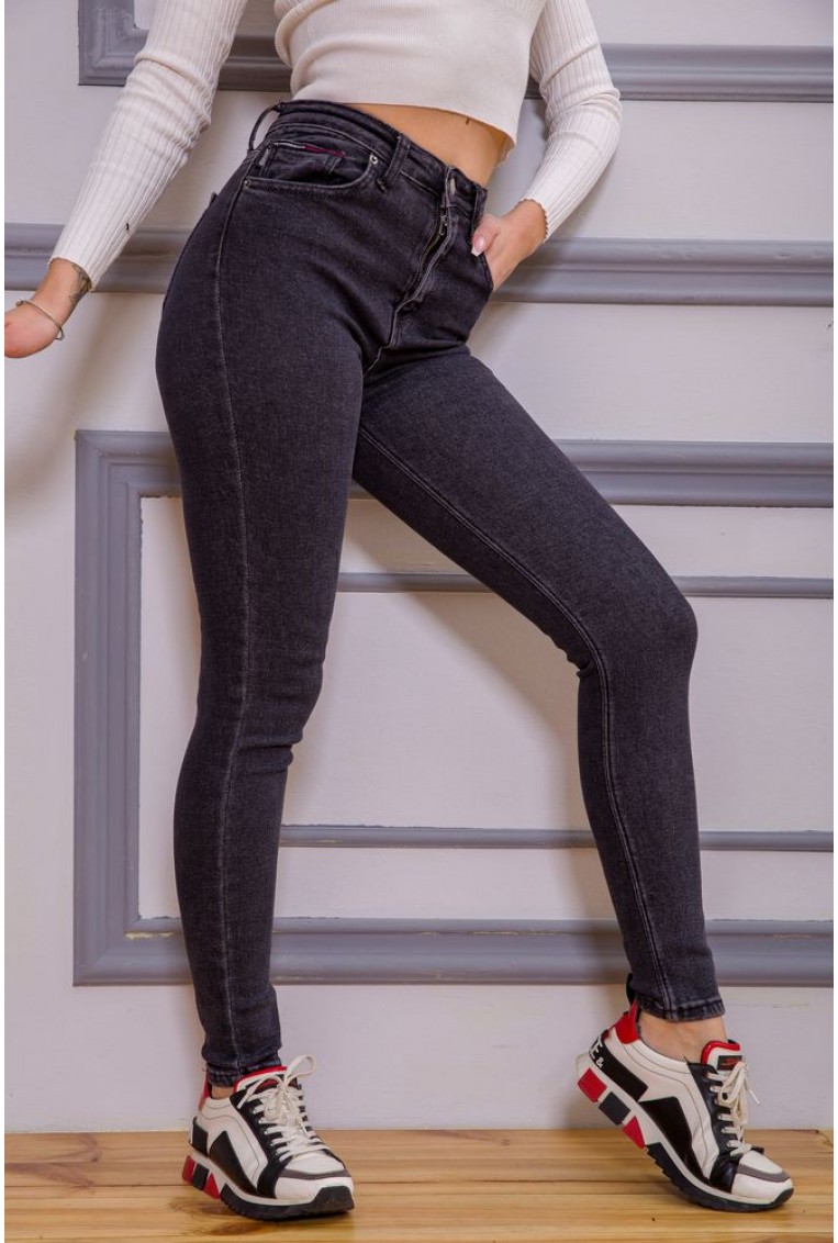 Купить Женские джинсы скинни серого цвета 190R219 - Фото №3