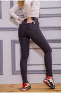 Женские джинсы скинни серого цвета 190R219 - фото № 3