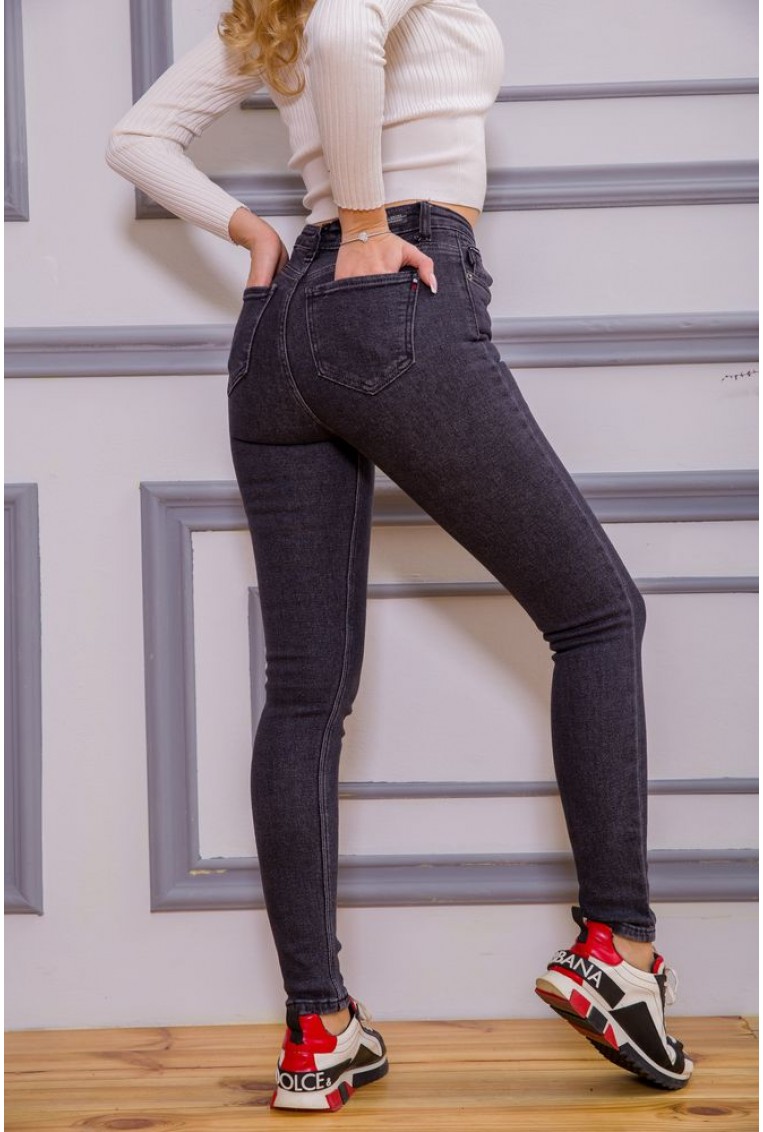 Купить Женские джинсы скинни серого цвета 190R219 - Фото №4
