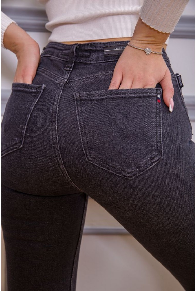 Купить Женские джинсы скинни серого цвета 190R219 - Фото №5