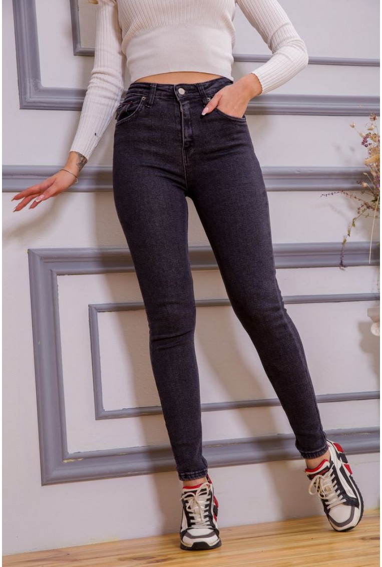 Купить Женские джинсы скинни серого цвета 190R219 - Фото №1