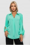 Блуза однотонна  -уцінка, колір м'ятний, 230R1162-U-9 оптом - фото № 0