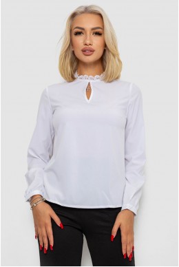 Блуза однотонна  -уцінка, колір білий, 230R232-1-U-3