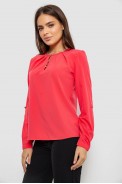 Блуза однотонная  -уценка, цвет розовый, 230R1122-3-U-10 - фото № 2