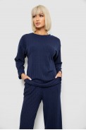 Костюм женский трикотажный в рубчик, цвет синий, 257R1321-1 - фото № 1