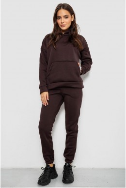 Спортивний костюм жіночий на флісі  уцінка, колір шоколадний, 257R85-U-2
