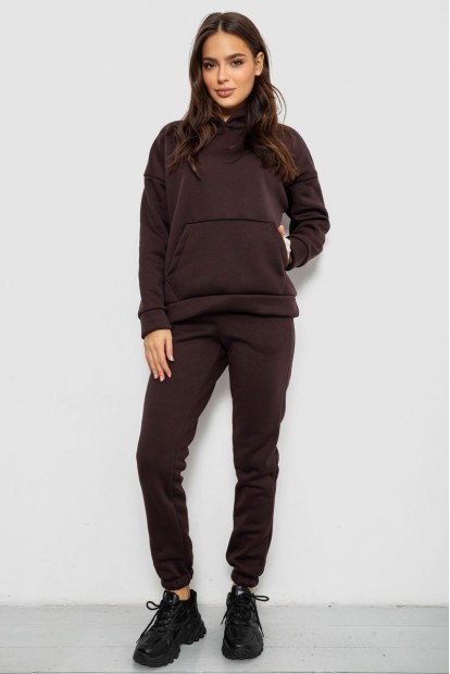 Спортивний костюм жіночий на флісі  уцінка, колір шоколадний, 257R85-U-2
