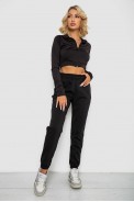 Спортивні штани жіночі на флісі  уцінка, колір чорний, 238R57828-U-46 - фото № 1