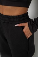 Спортивні штани жіночі на флісі  уцінка, колір чорний, 238R57828-U-46 - фото № 4