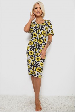 Халат женский на молнии с принтом, цвет желтый, 257R1030-2