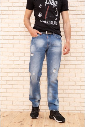 Рвані чоловічі джинси синього кольору 129R9901-3