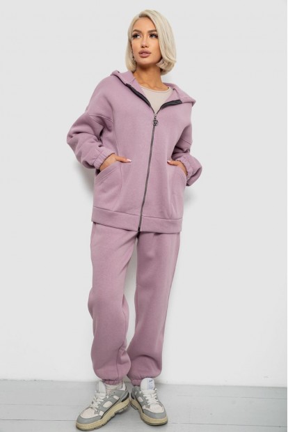 Спортивный костюм женский на флисе, цвет сиреневый, 247R1058-6