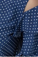 Блуза в горох, колір темно-синій, 230R151-8