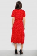 Платье софт с цветочным принтом, цвет красный, 230R1031 - фото № 3