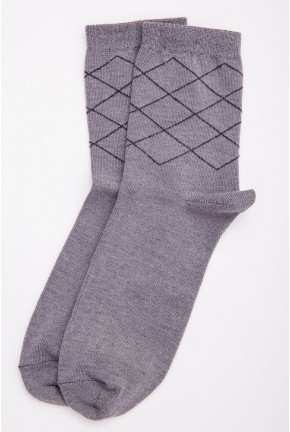 Сірі чоловічі шкарпетки, середньої висоти, з ромбами, 131R137271