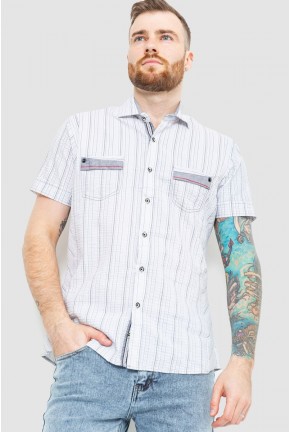 Рубашка мужская в полоску  -уценка, цвет серый, 186R34-1-U