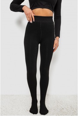 Колготи жіночі утеплені на хутрі, колір чорний, 139RB588