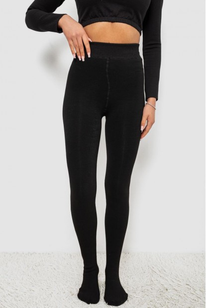 Колготи жіночі утеплені на хутрі, колір чорний, 139RB588