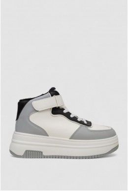 Кроссовки женские зимние на меху  -уценка, цвет бело-серый, 248RAM03-86-U-1