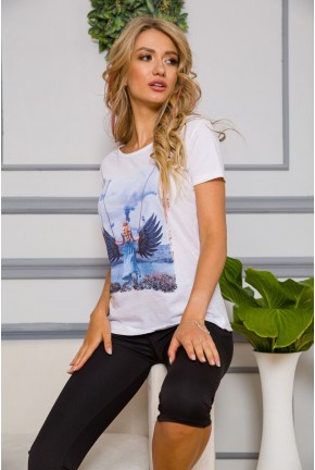 Жіноча футболка з принтом 100% бавовна колір Білий 167R01696