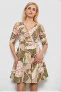 Платье женское с принтом, цвет оливковый, 230R182 - фото № 0