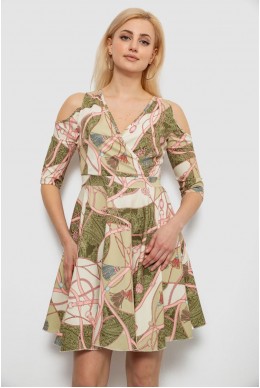 Платье женское с принтом, цвет оливковый, 230R182
