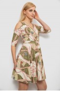 Платье женское с принтом, цвет оливковый, 230R182 - фото № 2