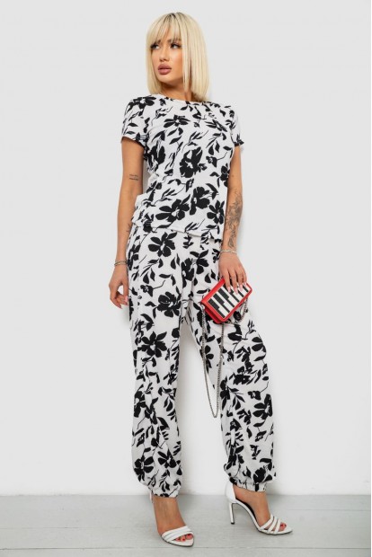 Костюм женский повседневный с принтом, цвет молочный, 257R815