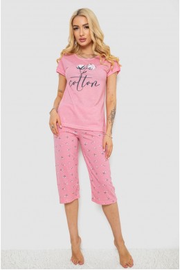 Пижама женская с принтом  -уценка, цвет розовый, 243R7060-U-6