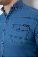 Сорочка чоловіча джинсова  -уцінка, колір синій, 214R802-U-4 - фото № 4