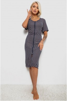 Халат женский на молнии с принтом, цвет синий, 257R1030-6