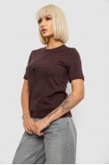 Жіноча футболка з принтом, колір шоколадний, 241R124 - фото № 2