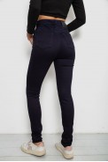 Джинси жіночі однотонні на флісі, колір темно-синій, 244RS020 оптом - фото № 3
