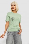 Жіноча футболка з принтом, колір оливковий, 241R124 - фото № 0