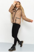 Куртка жіноча демісезонна, колір темно-бежевий, 214R822 - фото № 1