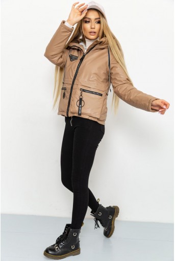 Купити Куртка жіноча демісезонна, колір темно-бежевий, 214R822 - Фото №2