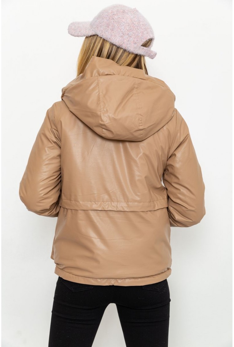 Купити Куртка жіноча демісезонна, колір темно-бежевий, 214R822 - Фото №4