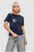 Жіноча футболка з принтом, колір синій, 241R124 - фото № 0