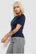 Жіноча футболка з принтом, колір синій, 241R124 - фото № 2