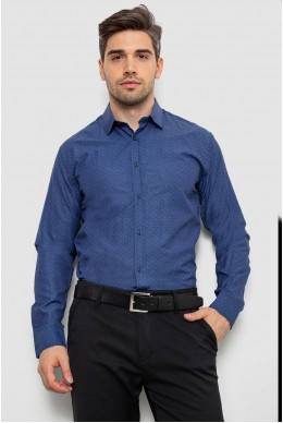 Сорочка чоловіча з довгим рукавом, колір синій, 214R838
