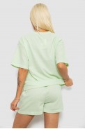 Костюм женский футболка и шорты с принтом, цвет мятный, 221R6814 - фото № 3