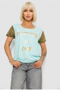 Футболка женская с принтом, цвет мятный, 244R2047 - фото № 0