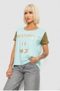 Футболка женская с принтом, цвет мятный, 244R2047 - фото № 2