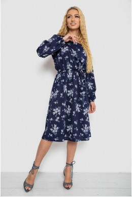 Сукня з принтом софт, колір синьо-сірий, 214R0226-4