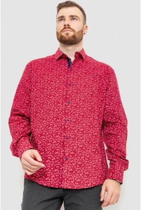 Рубашка мужская с принтом, цвет бордовый, 214R7362