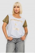 Футболка женская с принтом, цвет серый, 244R2047 - фото № 0