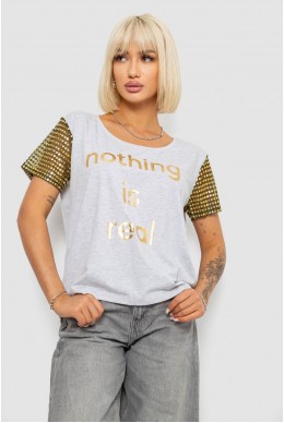 Футболка женская с принтом, цвет серый, 244R2047