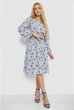 Сукня з принтом софт, колір сіро-синій, 214R0226-4