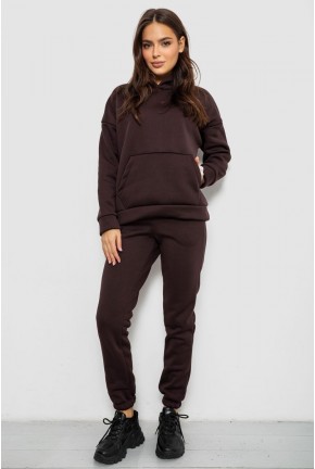 Спортивный костюм женский на флисе, цвет шоколадный, 257R85