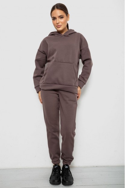 Спортивный костюм женский на флисе, цвет светло-коричневый, 257R85